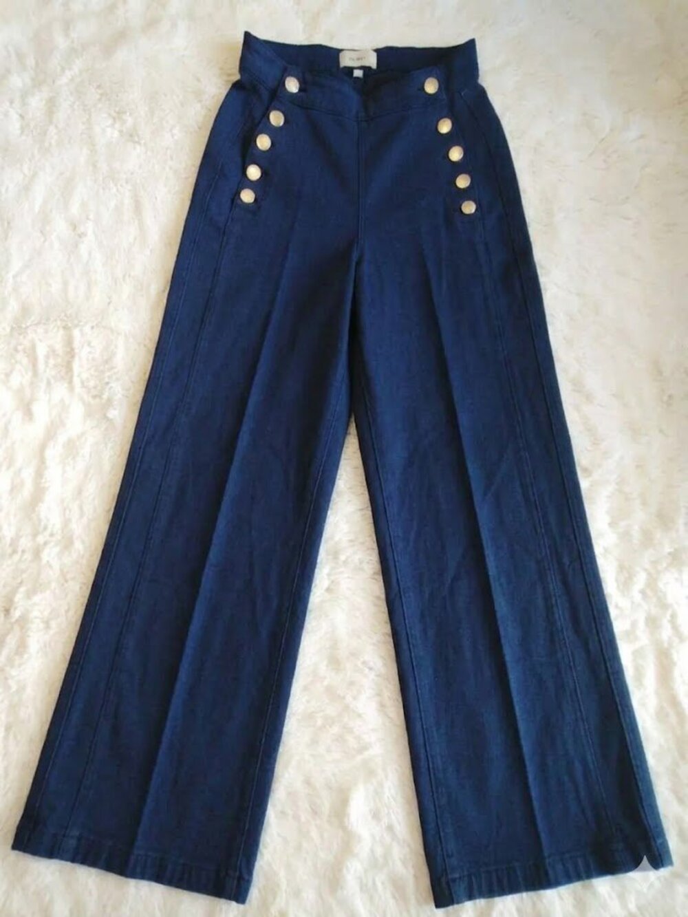 DL1961 Hepburn High Rise Wide Leg Sailor Jeans Navy - 23